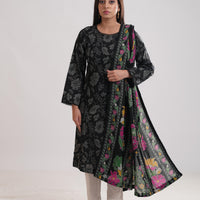 Khaddar Black Stitched Suit - Limelight