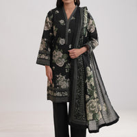 Khaddar Black Stitched Suit - Limelight