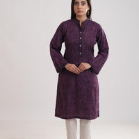 Khaddar Purple Kurti - Limelight