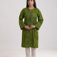 Khaddar Green Kurti - Limelight