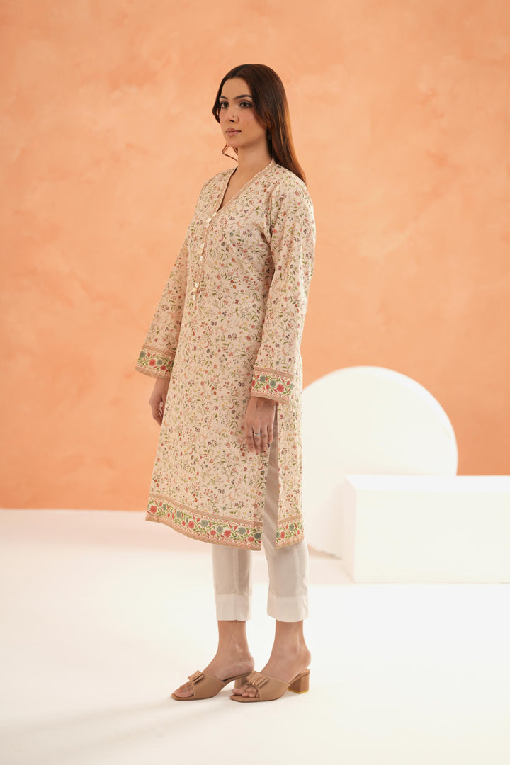 Lawn Off White Kurti - Limelight