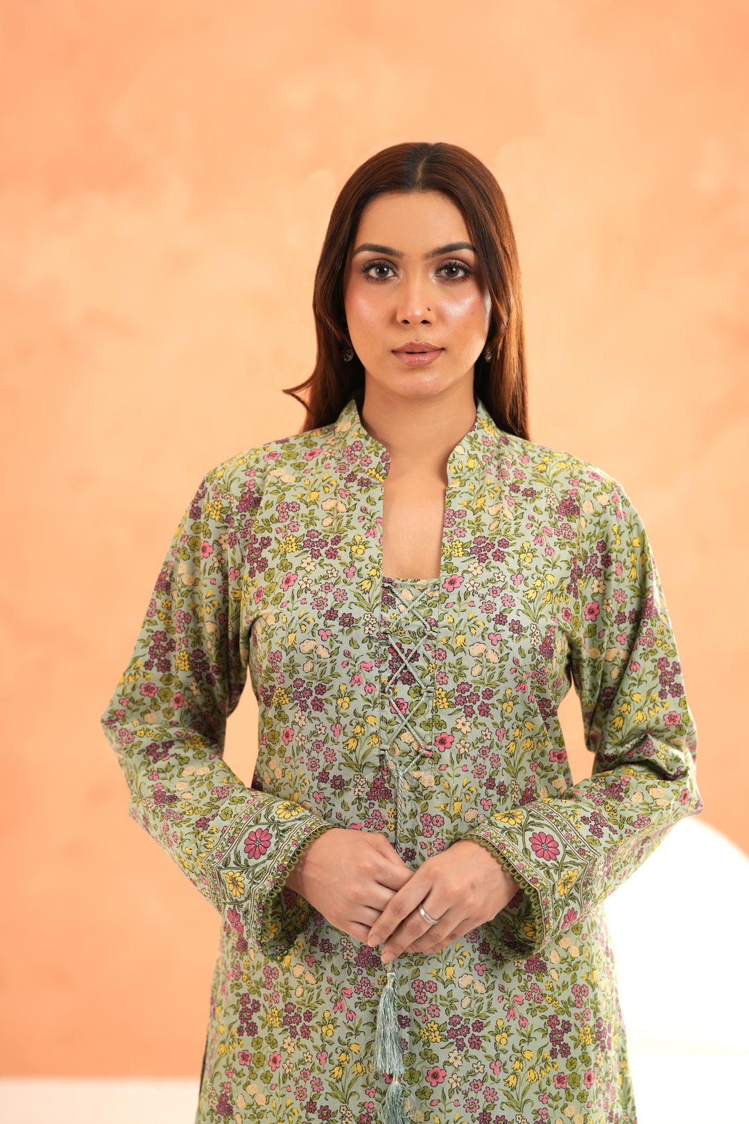 Lawn Teal Kurti - Limelight