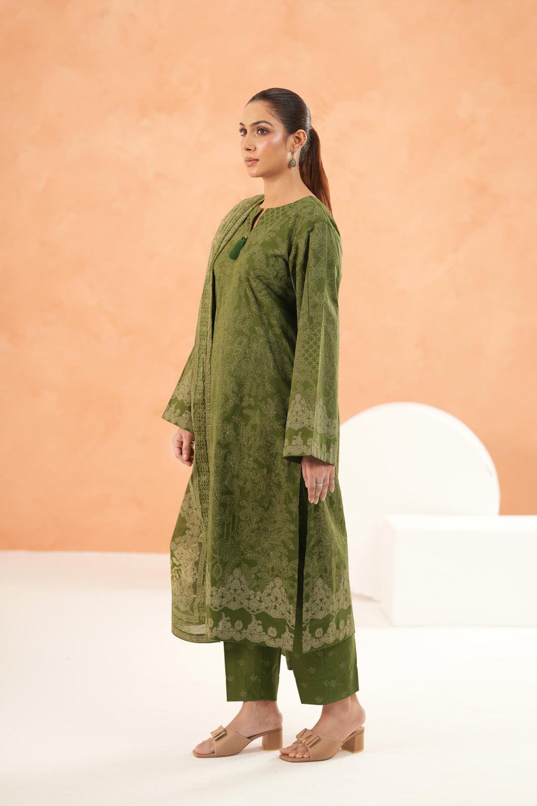 Green Stitched Suit - Limelight