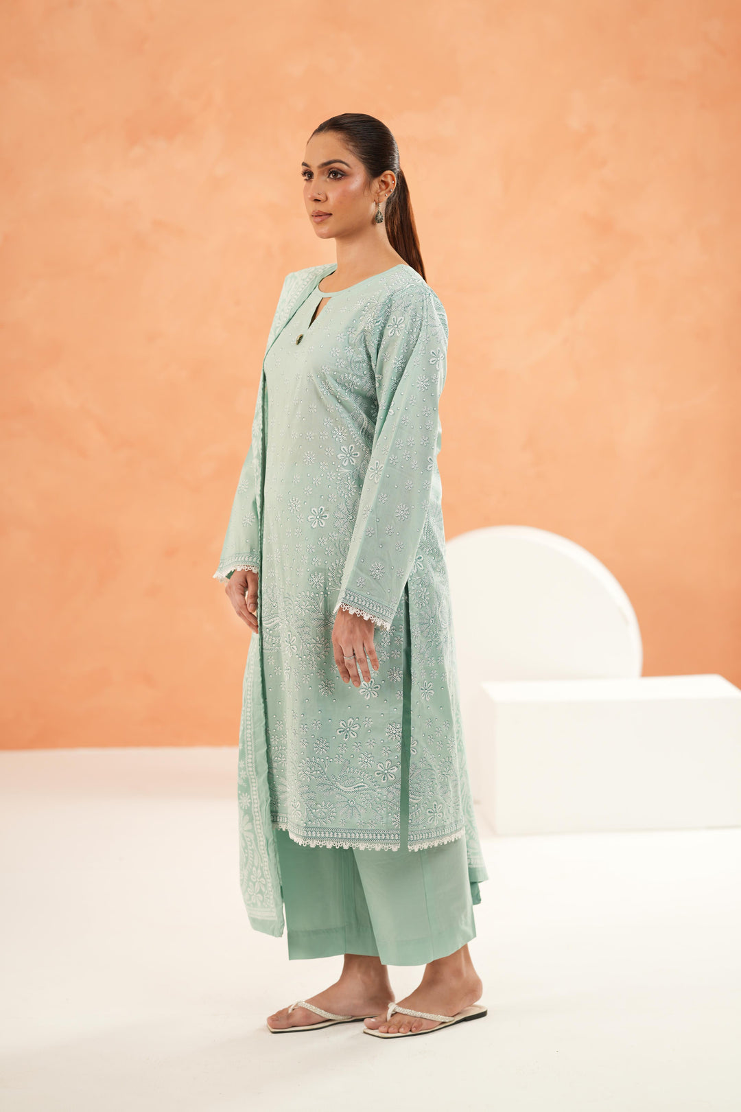 Green Stitched Suit - Limelight