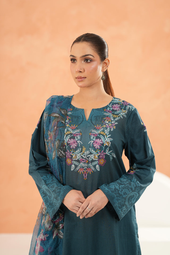 Teal Stitched Suit - Limelight