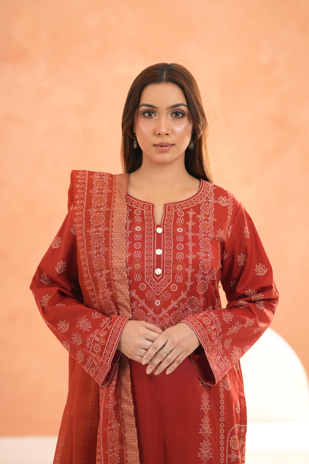 Rust Stitched Suit - Limelight