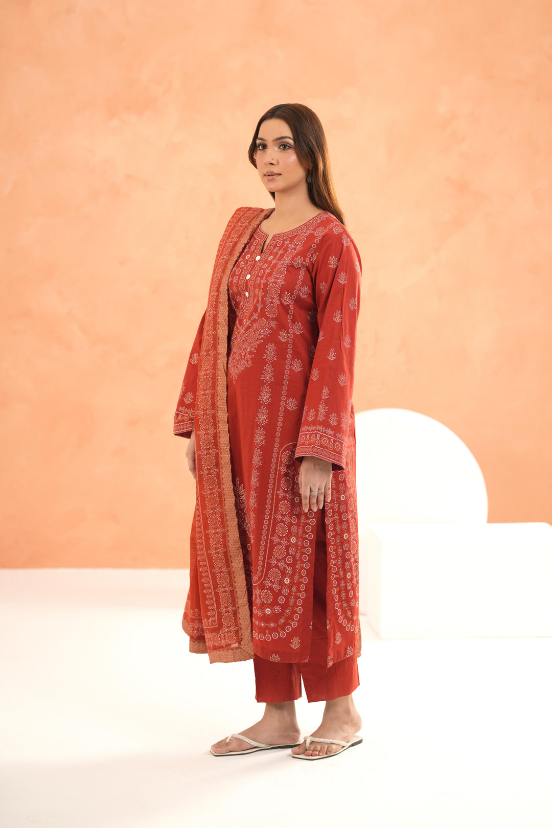Rust Stitched Suit - Limelight