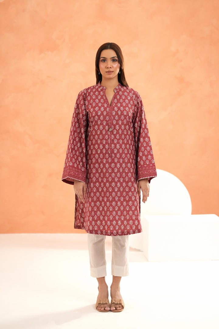 Lawn Red Kurti - Limelight