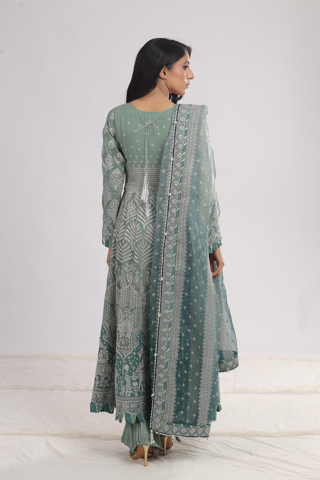 Embroidered Chiffon Grey 3 Piece Stitched Suit - Jazmin