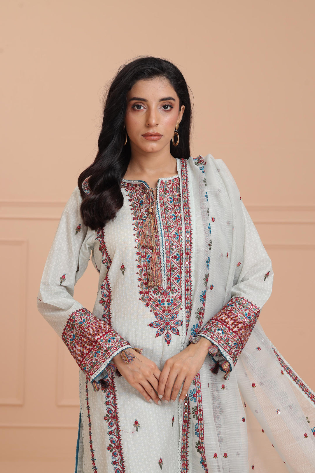 Lawn Grey Stitched Suit - Jazmin