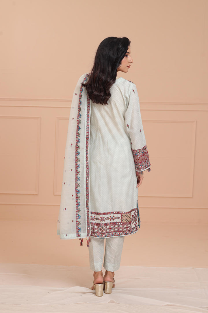 Lawn Grey Stitched Suit - Jazmin