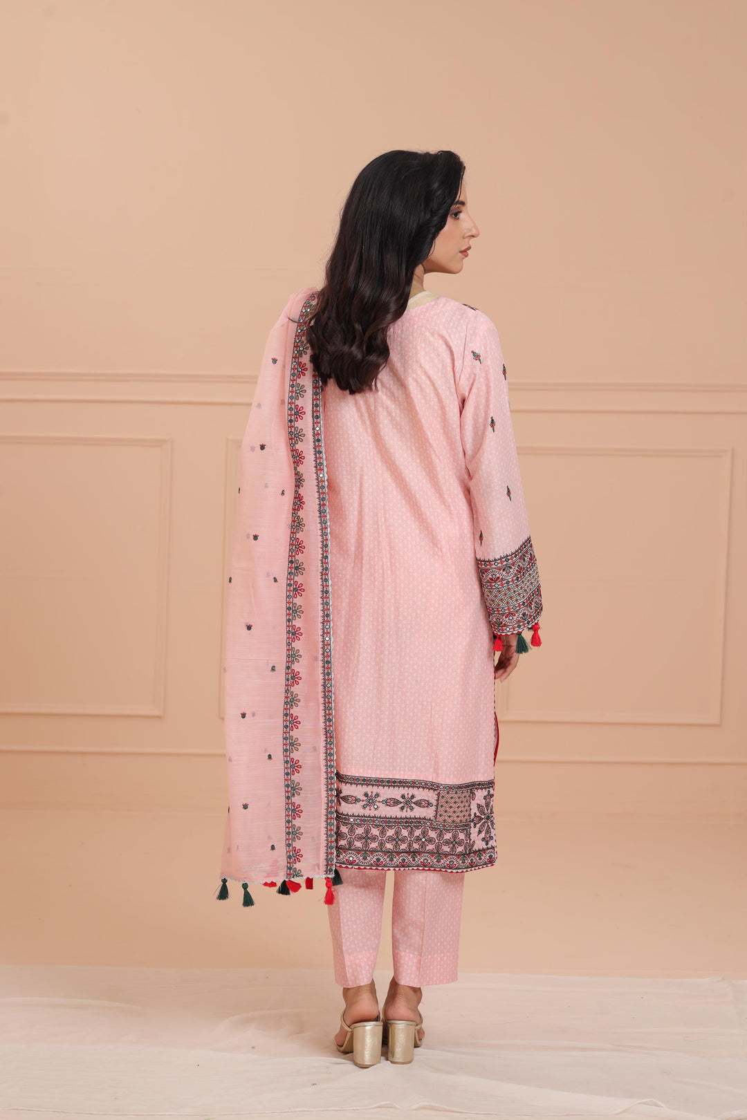 Lawn Pink Stitched Suit - Jazmin