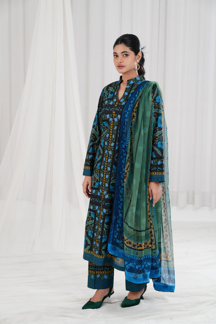 Digital Printed Lawn Multi Stitched Suit - Jazmin