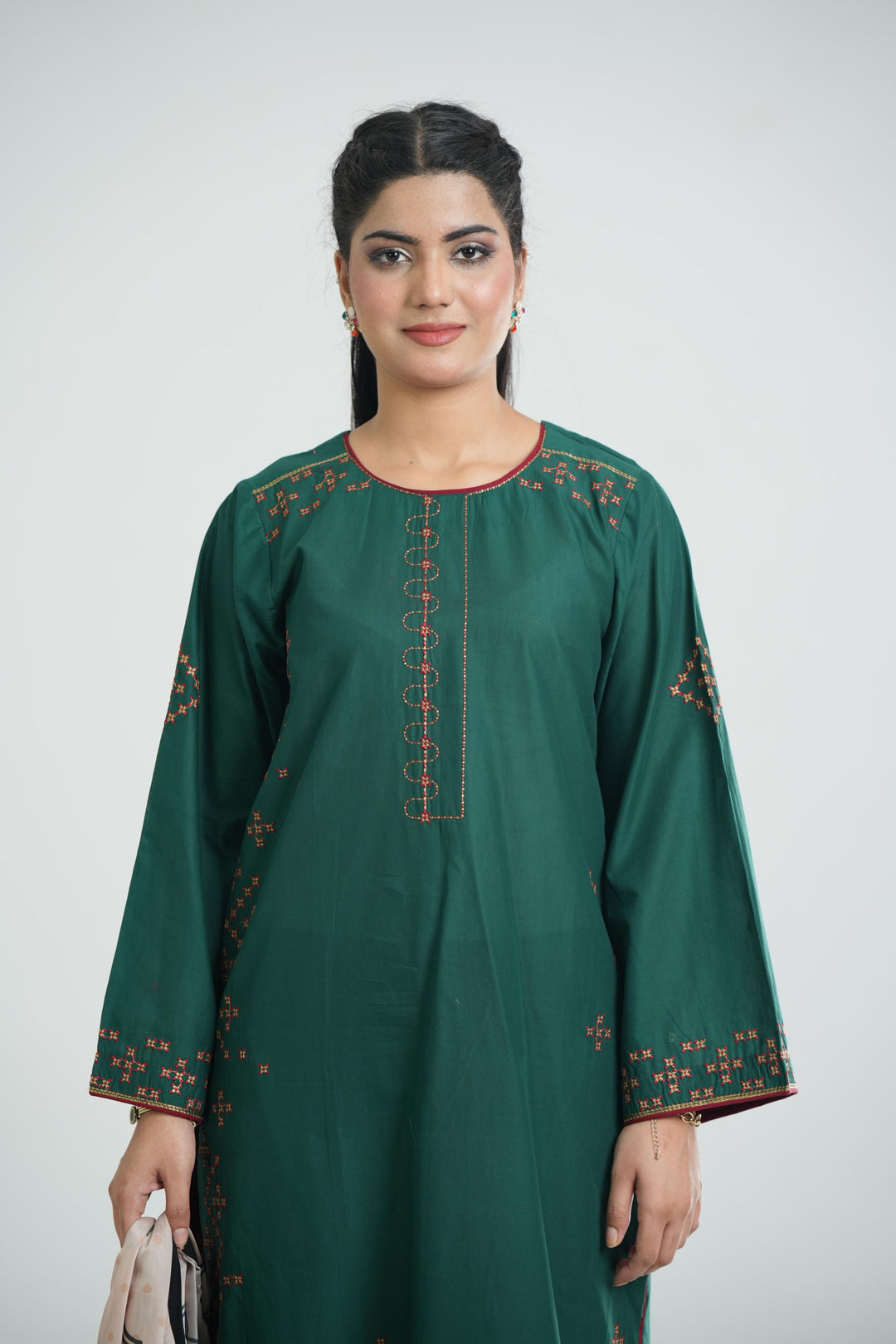 Lawn Sea Green Stitched Suit - Jazmin