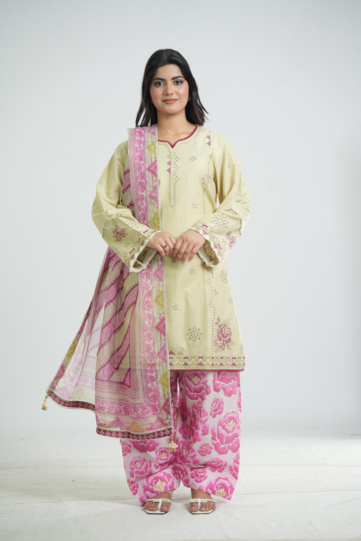 Lawn Pista Stitched Suit - Jazmin