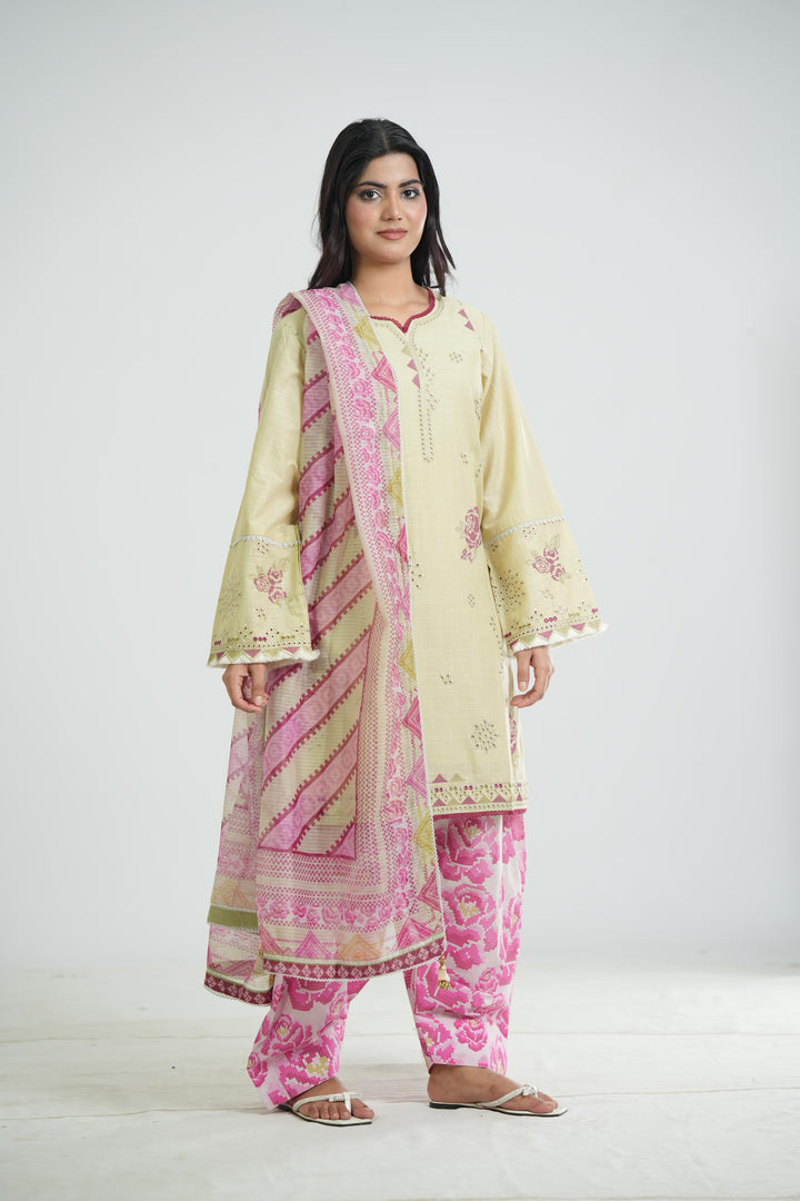 Lawn Pista Stitched Suit - Jazmin