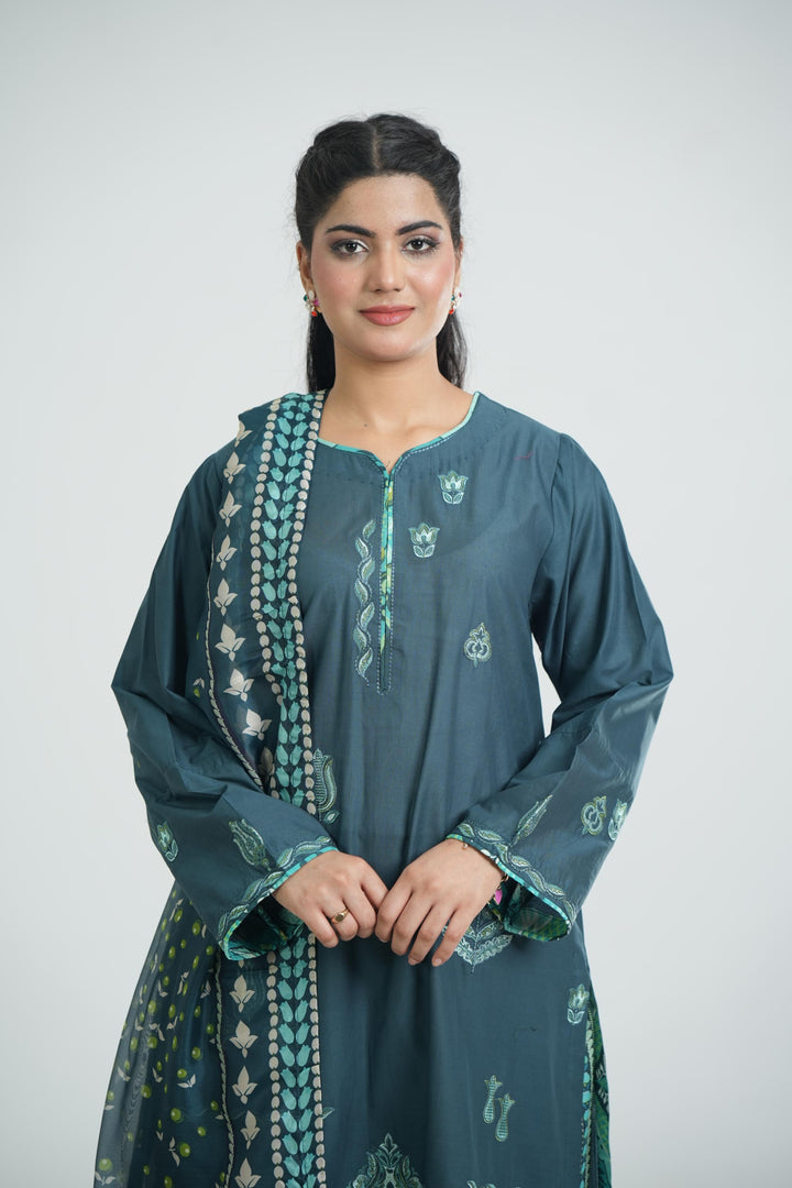 Lawn Zinc Stitched Suit - Jazmin