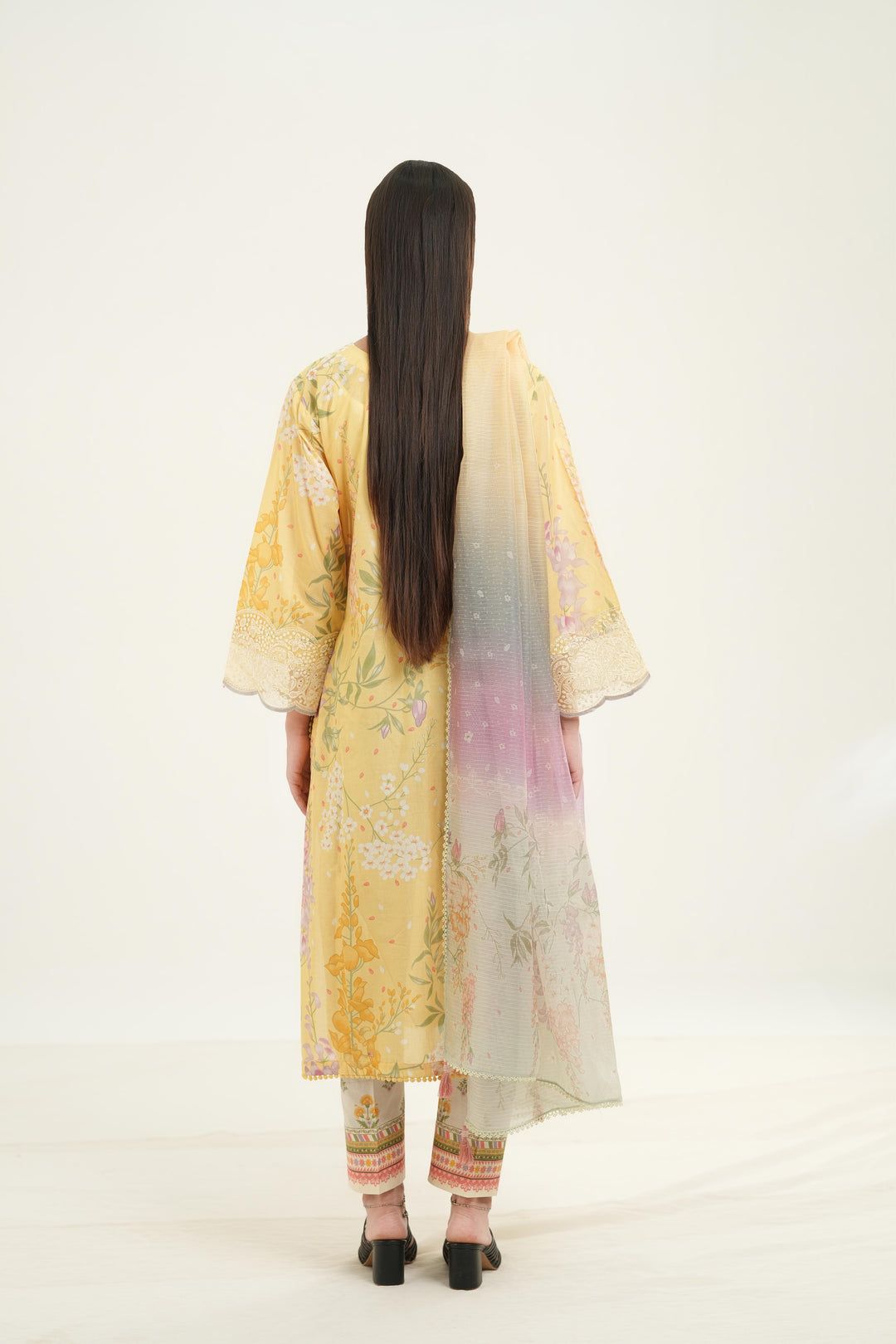 Embroidered Lawn Butter Yellow Stitched Suit - Jazmin