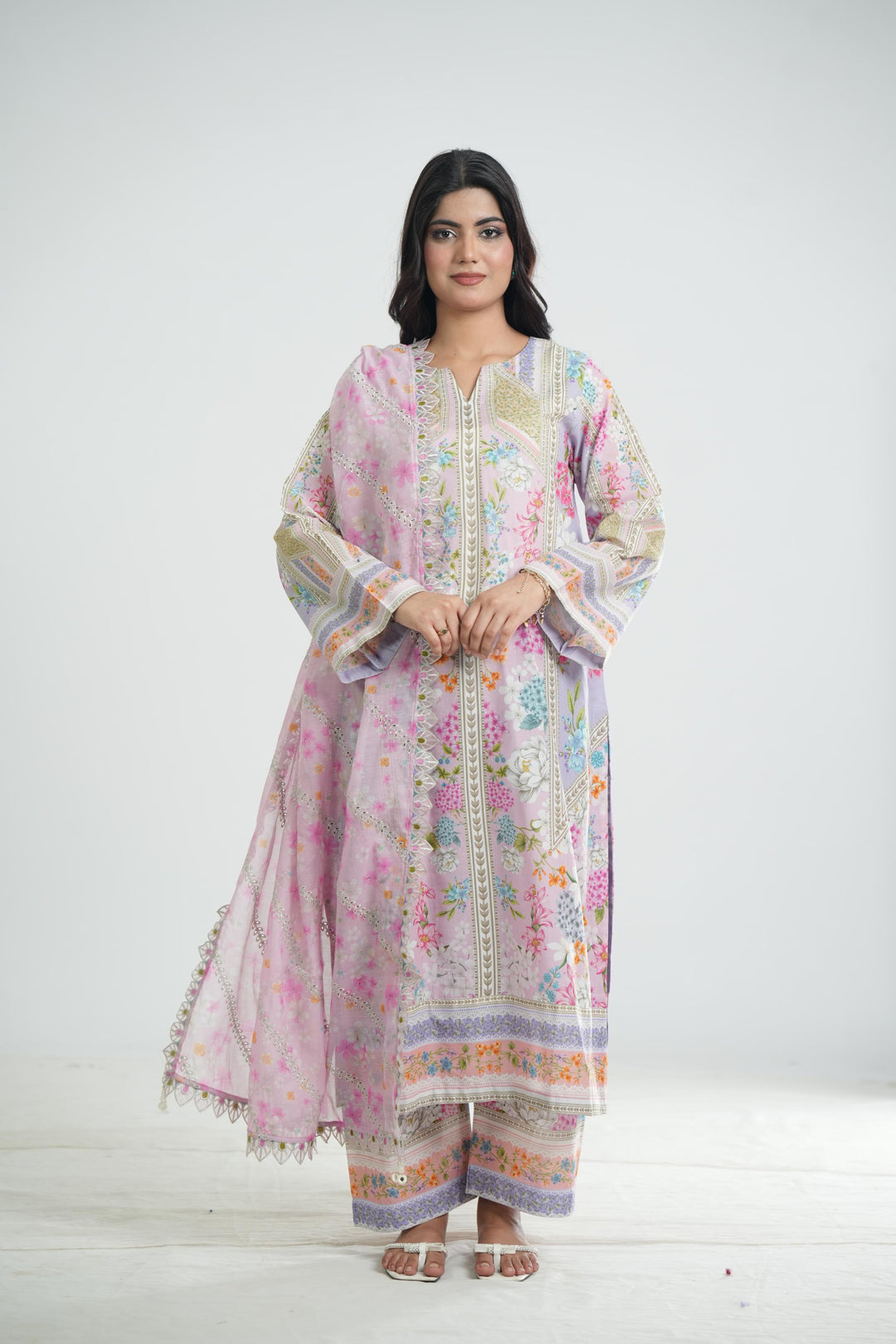 Lawn Light Purple Stitched Suit - Jazmin