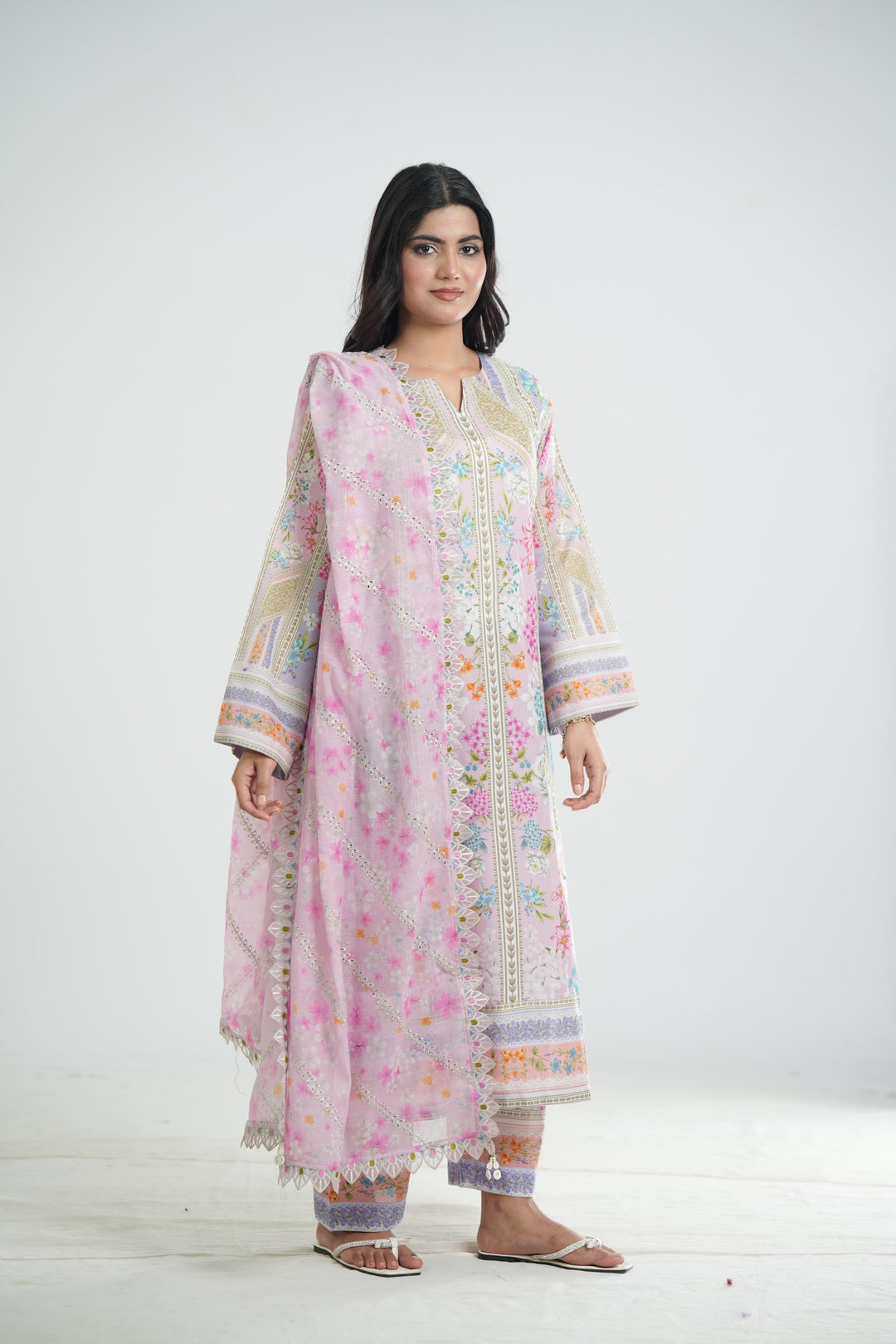 Lawn Light Purple Stitched Suit - Jazmin