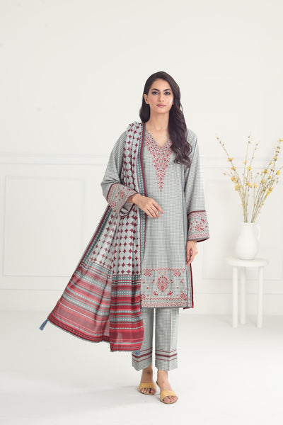 Embroidered Premium Viscose Light Green Stitched Suit - Jazmin