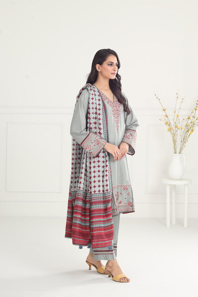 Embroidered Premium Viscose Light Green Stitched Suit - Jazmin