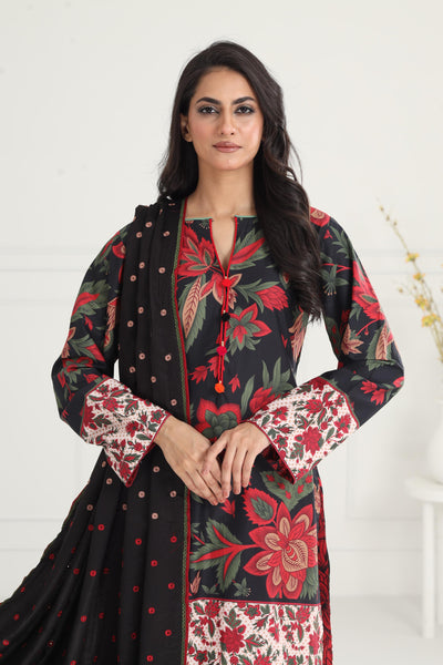 Digital Printed Premium Viscose Red Stitched Suit - Jazmin