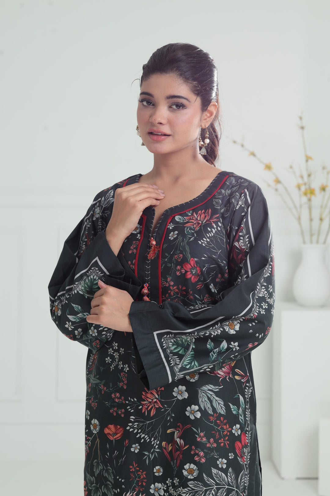Viscose Green Stitched Suit - Jazmin