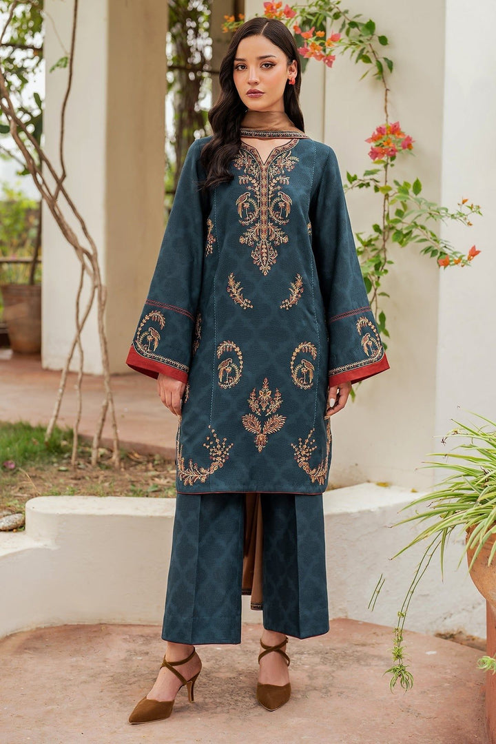Khaddar Blue Stitched Suit - Jazmin