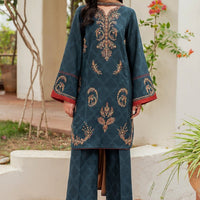 Khaddar Blue Stitched Suit - Jazmin