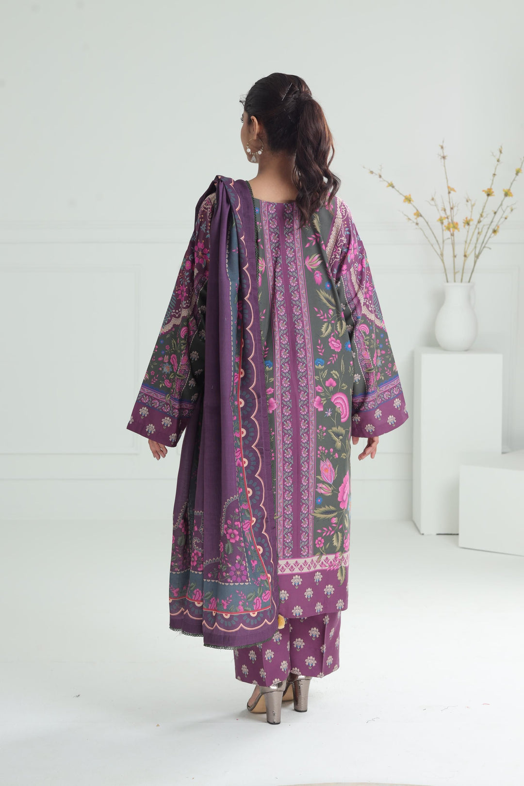 Viscose Mehndi Stitched Suit - Jazmin