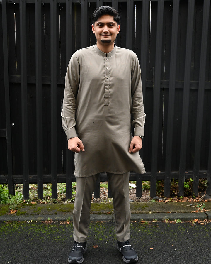 Cotton Plus Dark Beige Kurta Trouser - President by Gul Ahmed