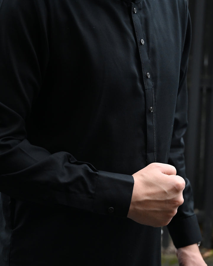 Cotton Plus Black Kurta Trouser - President by Gul Ahmed