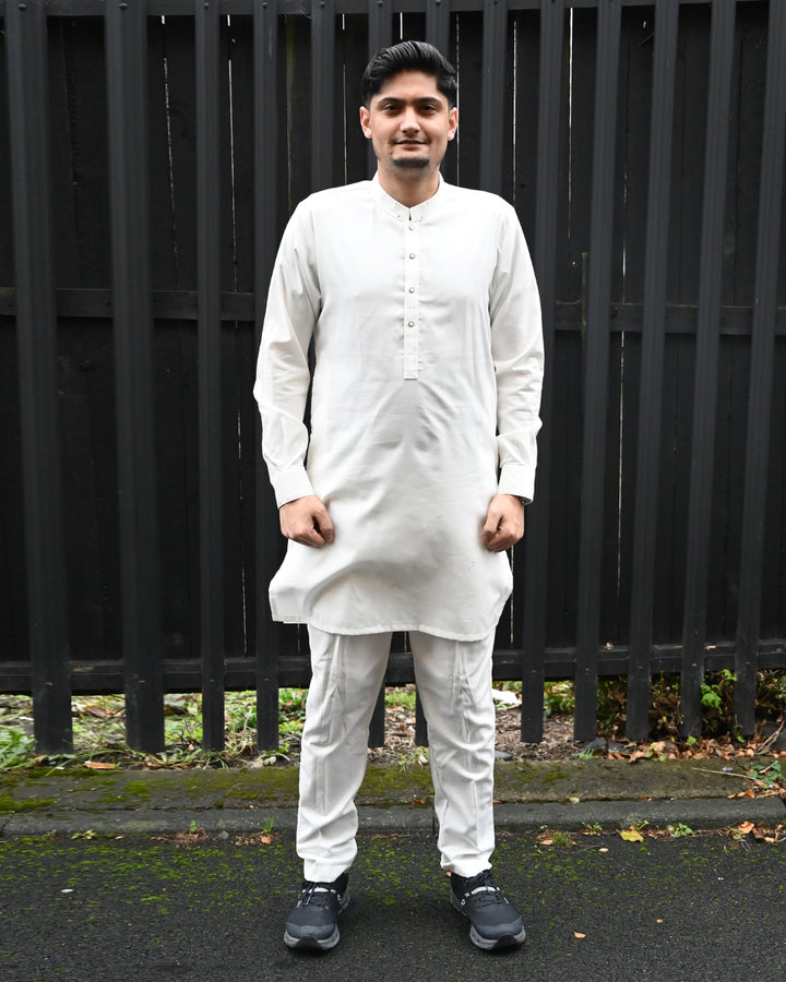 Cotton Plus Off White Kurta Trouser - President by Gul Ahmed