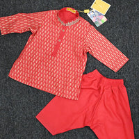 Cotton Red Shalwar Kameez- J. Junaid Jamshed