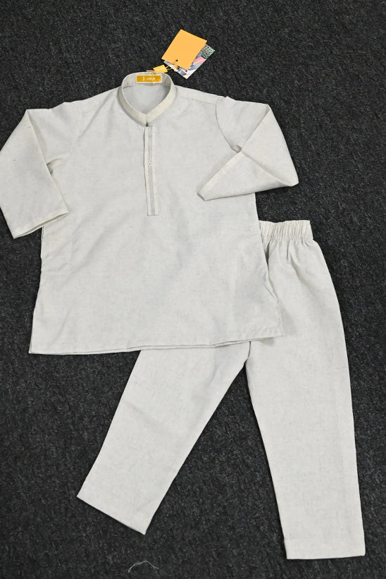 Polyester Cream Kurta Trouser- J. Junaid Jamshed