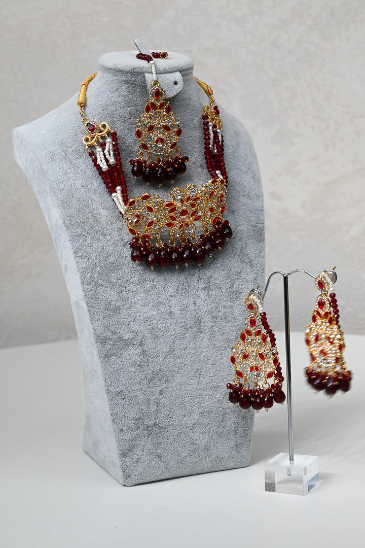 Ruby Grace Gold Choker Jewelry Set