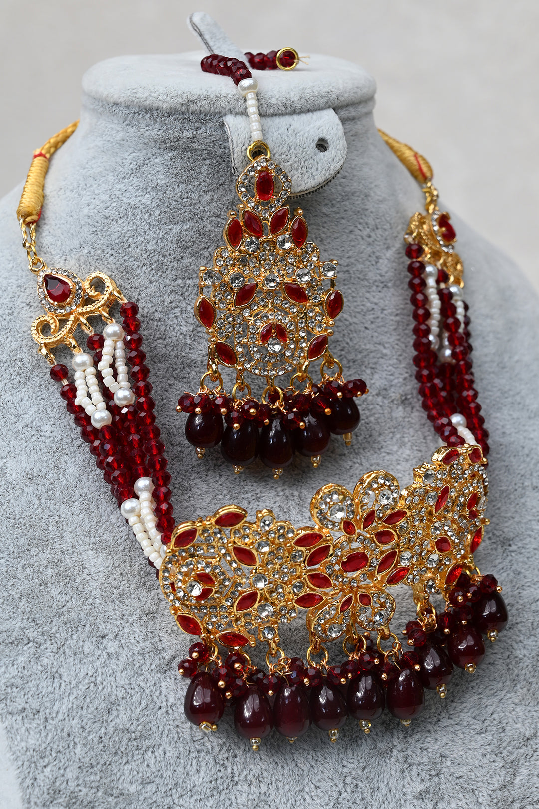 Ruby Grace Gold Choker Jewelry Set