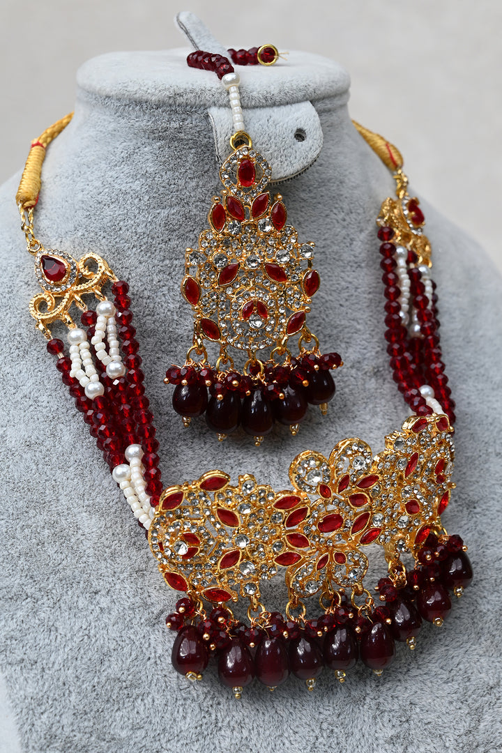 Ruby Grace Gold Choker Jewelry Set
