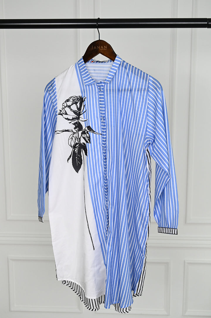 Lawn Blue Kurti - J. Junaid Jamshed
