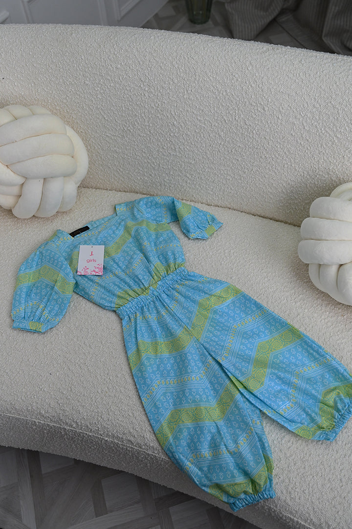 Lawn Blue Stitched Suit - J. Junaid Jamshed