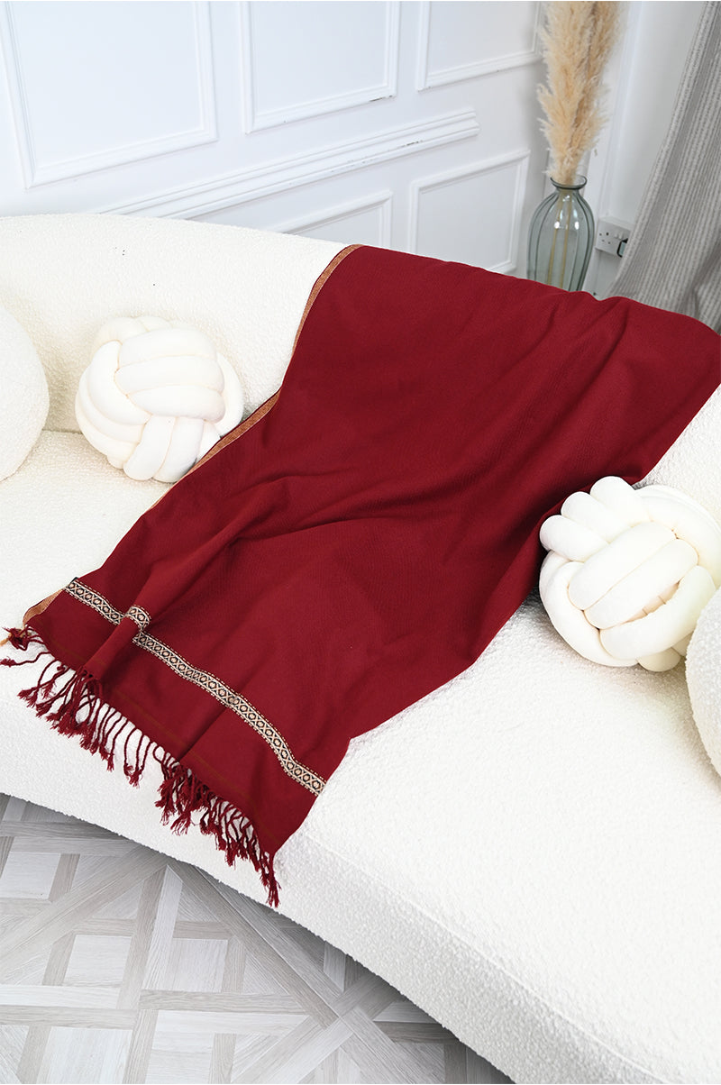 Dhussa Velvet Maroon Shawl - Jiah