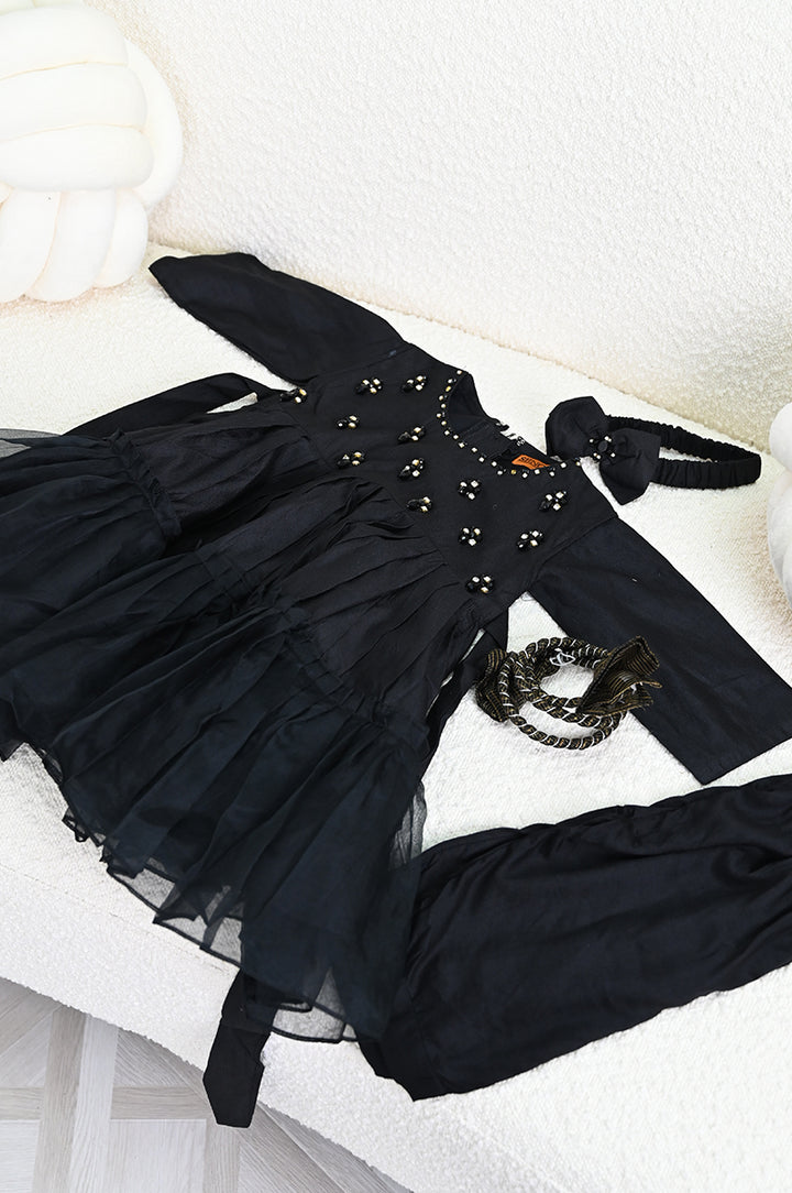 Black & Gold Stitched Suit - Senorita