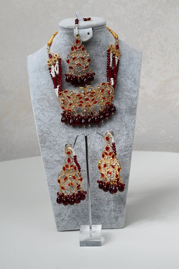 Ruby Grace Gold Choker Jewelry Set