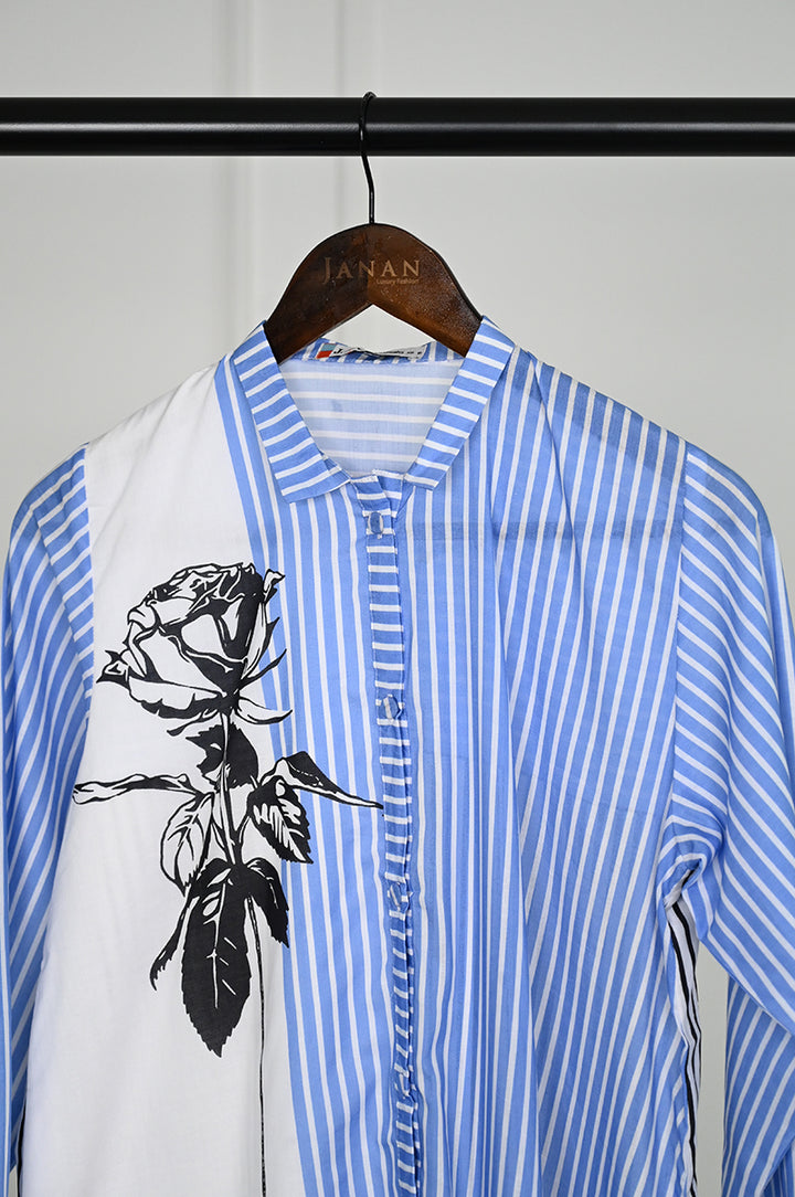 Lawn Blue Kurti - J. Junaid Jamshed