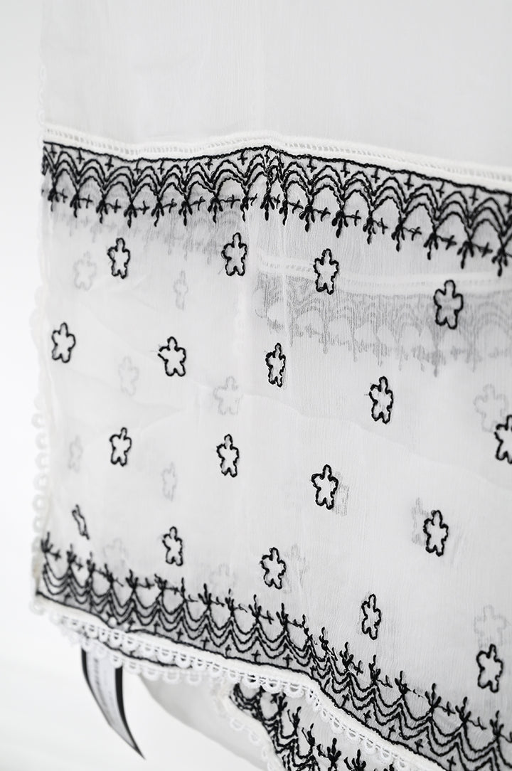 Chiffon White Dupatta - J. Junaid Jamshed
