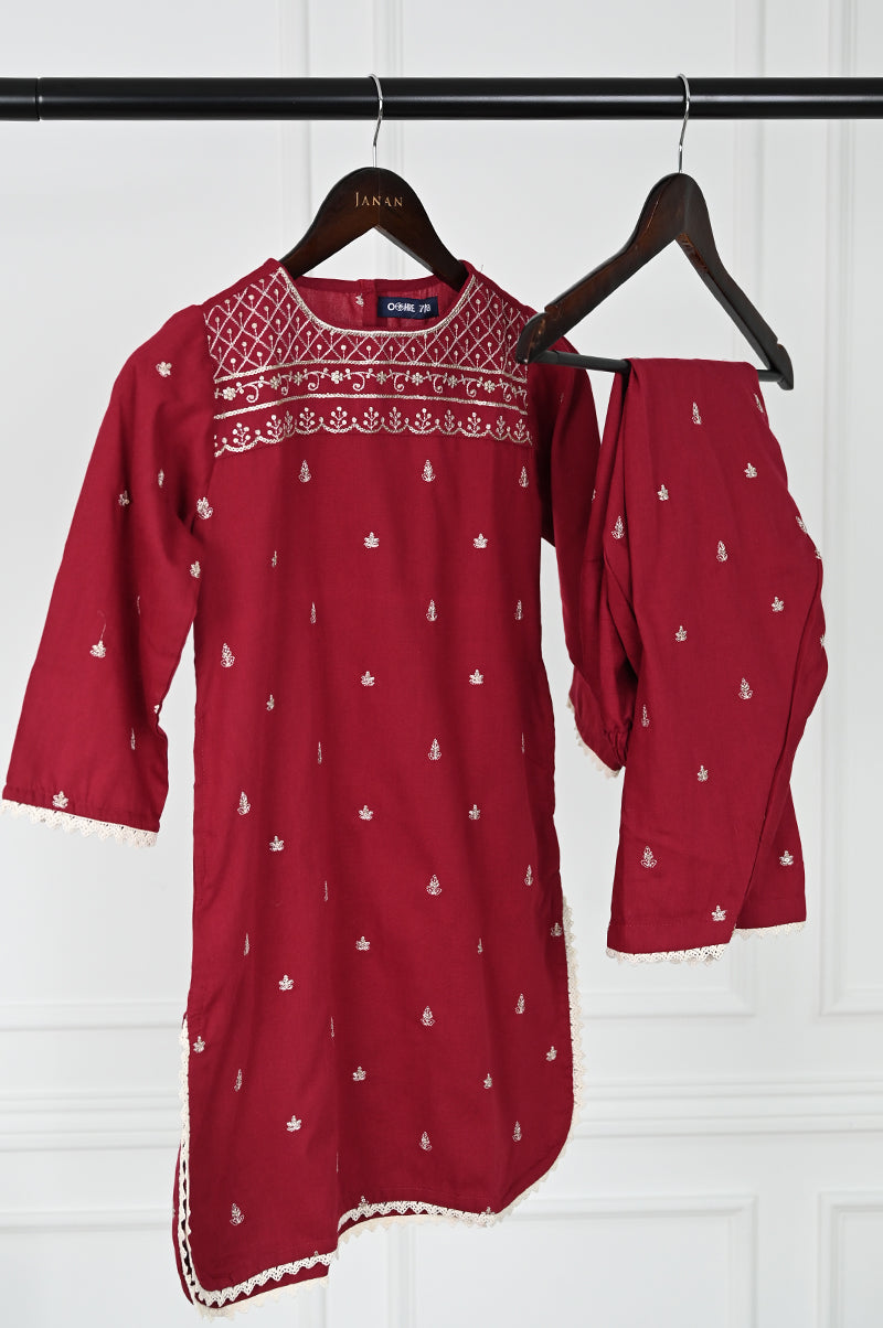 Red Stitched Suit - Ochre