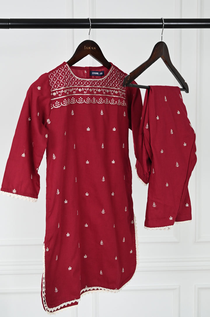 Red Stitched Suit - Ochre