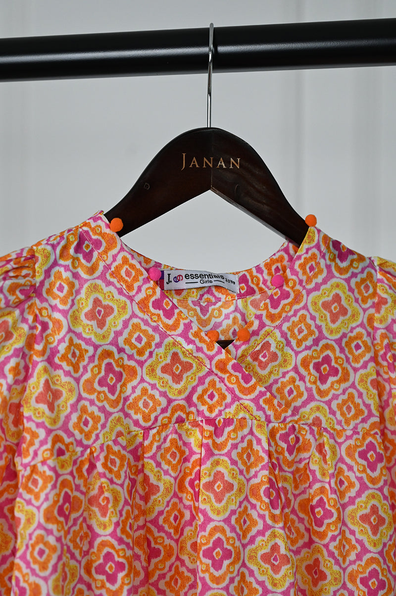 Lawn Pink Kurti - J. Junaid Jamshed