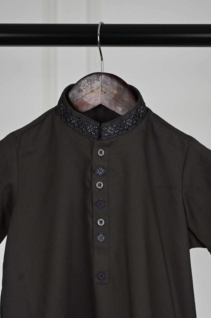 Blended Grey Kurta - J. Junaid Jamshed